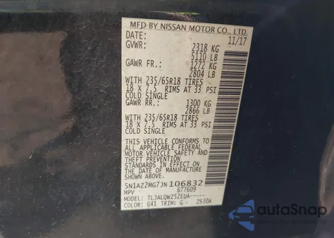 2018 Nissan Murano Sv from USA, damaged, VIN 5N1AZ2MG7JN106832